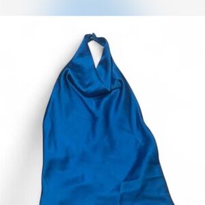 NWT Zara Vibrant Blue Satin Top